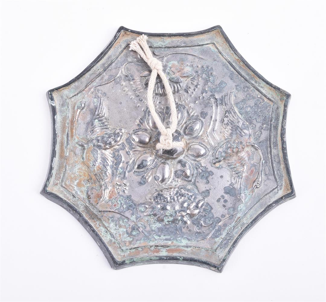 Two Chinese silvered bronze mirrors - Image 2 of 4