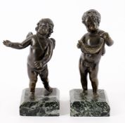 Two late 19th century Continental bronze putti