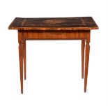 A North Italian walnut, fruitwood and marquetry table