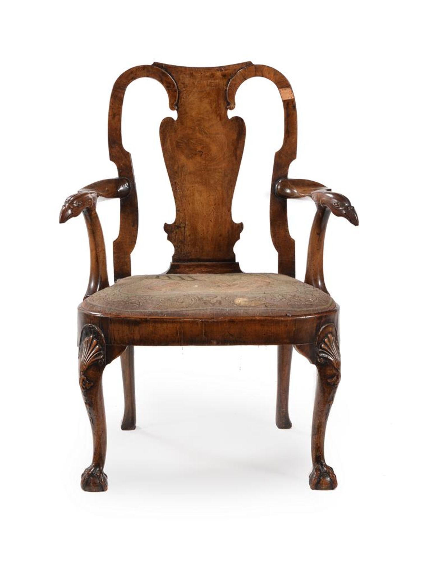 A GEORGE II WALNUT OPEN ARMCHAIR, IN THE MANNER OF GILES GRENDEY, CIRCA 1735 - Image 2 of 7