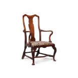 A QUEEN ANNE WALNUT ARMCHAIR, CIRCA 1710