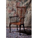 A GEORGE III MAHOGANY WINDSOR ARMCHAIRCIRCA 1760, of large proportions, 124cm high