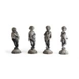 A SET OF FOUR LEAD FIGURES OF CHILDREN EMBLEMATIC OF THE SEASONS, EARLY/MID 20TH CENTURY