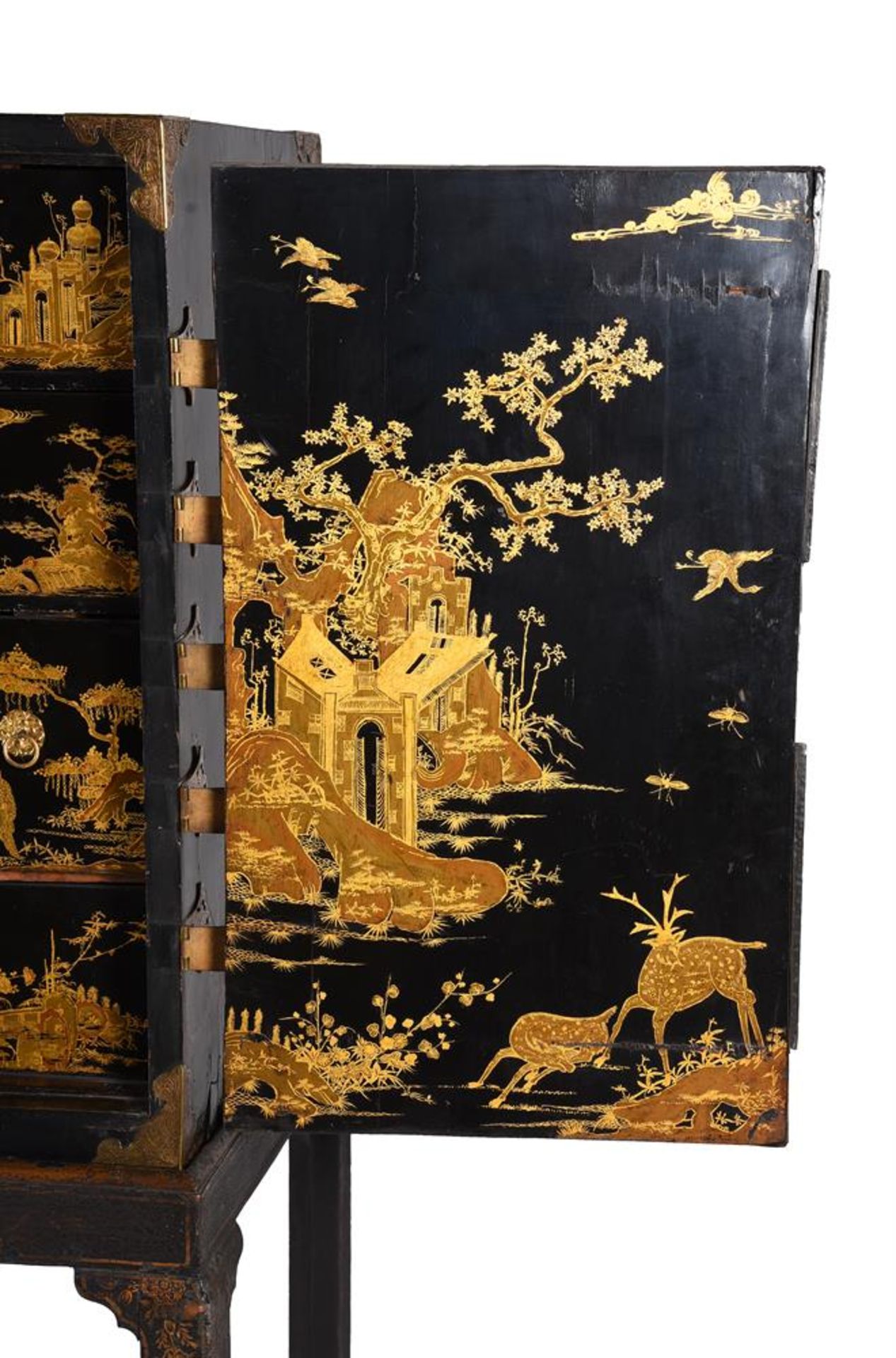 A WILLIAM & MARY BLACK LACQUER AND GILT JAPANNED CABINET ON STAND, THE CABINET LATE 17TH CENTURY - Image 15 of 17