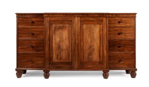 A GEORGE IV MAHOGANY COMPACTUM PRESS CUPBOARD, ATTRIBUTED TO GILLOWS
