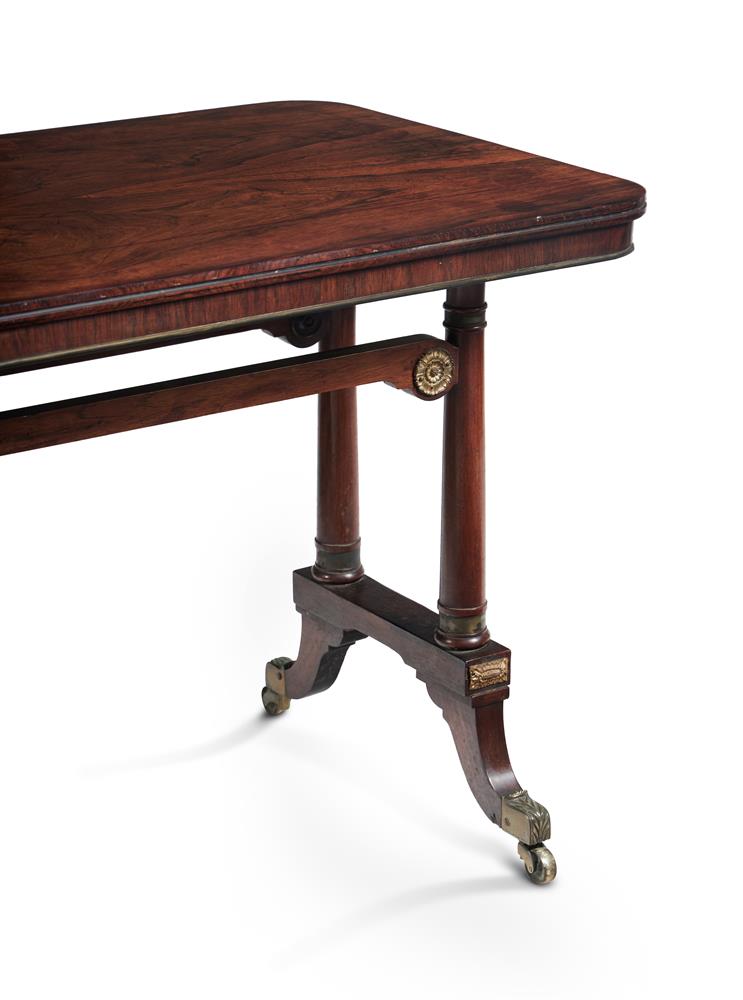 Y A REGENCY ROSEWOOD AND GILT METAL MOUNTED LIBRARY TABLE, IN THE MANNER OF MORGAN AND SANDERS - Image 4 of 5