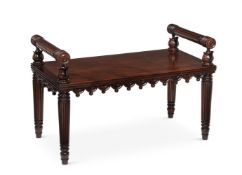 A GEORGE IV MAHOGANY HALL BENCH, ATTRIBUTED TO GEORGE BULLOCK, CIRCA 1815