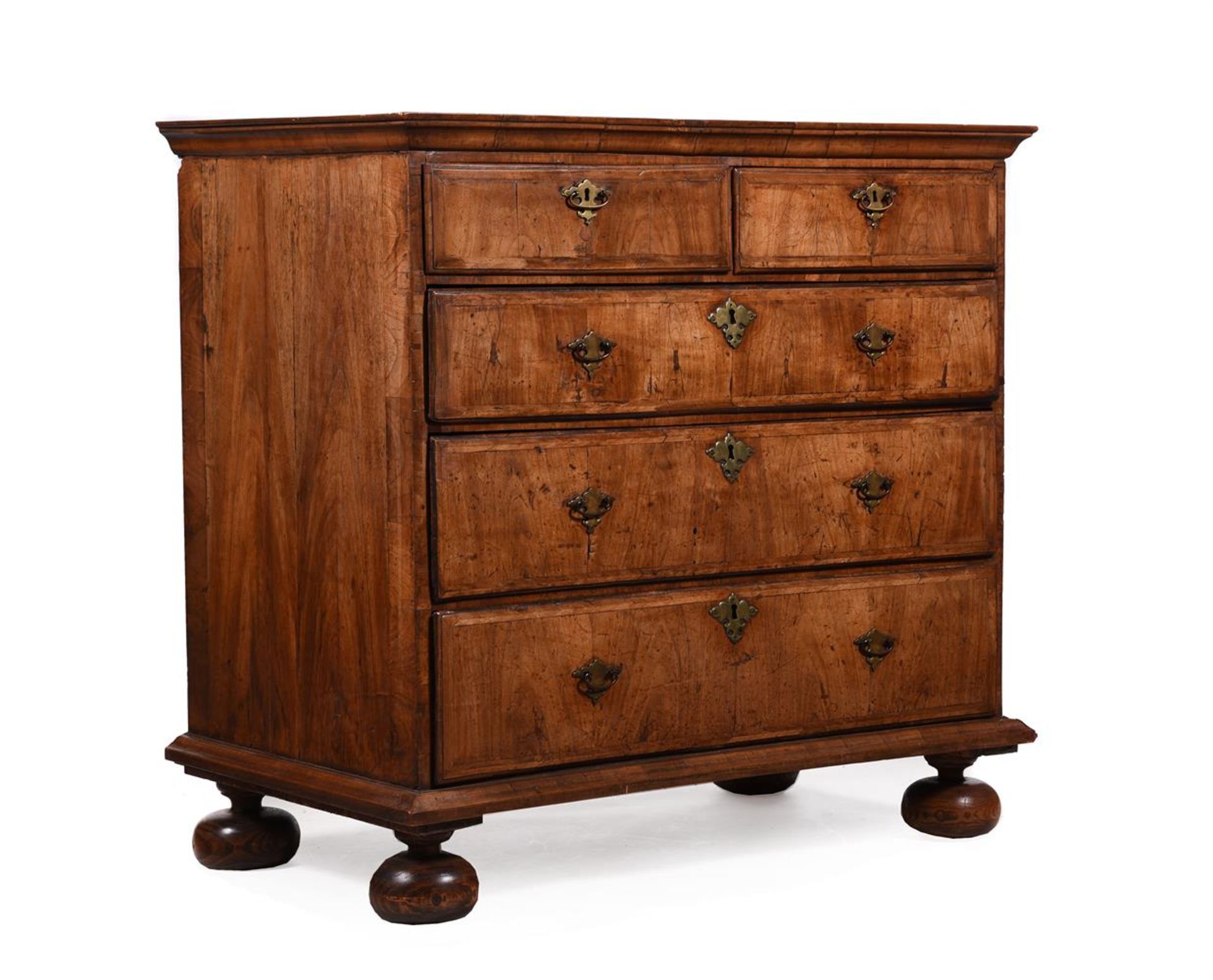 A WILLIAM & MARY BURR AND FIGURED WALNUT CHEST OF DRAWERS, CIRCA 1690 - Image 3 of 4