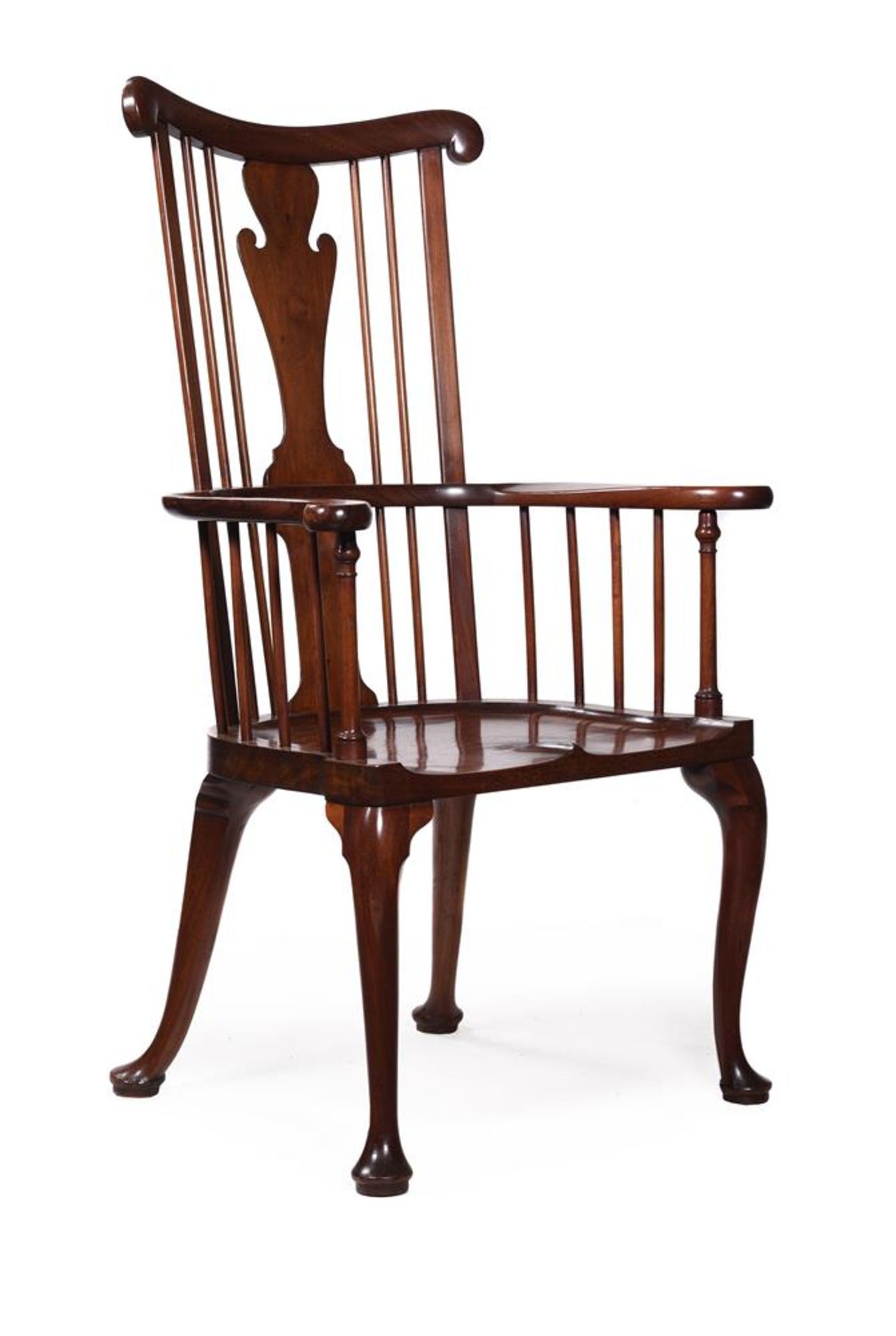 A GEORGE III MAHOGANY WINDSOR ARMCHAIRCIRCA 1760, of large proportions, 124cm high - Bild 3 aus 4