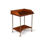 A MAHOGANY AND BRASS MOUNTED 'BUTLERS' TABLE, 19TH CENTURY