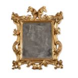 AN ITALIAN CARVED GILTWOOD WALL MIRROR, POSSIBLY FLORENTINE, 19TH CENTURY