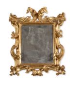 AN ITALIAN CARVED GILTWOOD WALL MIRROR, POSSIBLY FLORENTINE, 19TH CENTURY