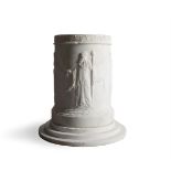 A REGENCY CARRARA MARBLE PEDESTAL PLINTH, ATTRIBUTED TO THE CANOVA WORKSHOP FOR THOMAS HOPE