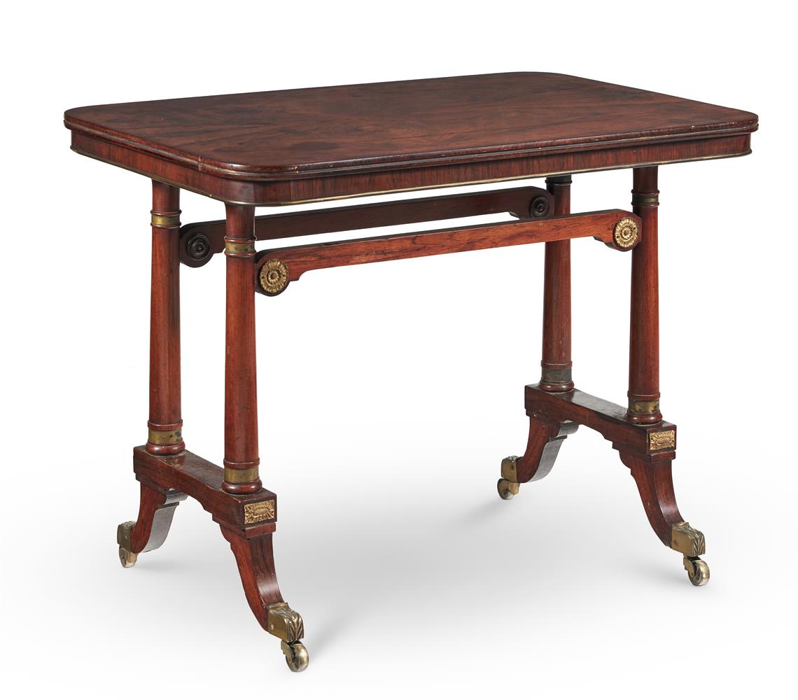 Y A REGENCY ROSEWOOD AND GILT METAL MOUNTED LIBRARY TABLE, IN THE MANNER OF MORGAN AND SANDERS - Image 2 of 5