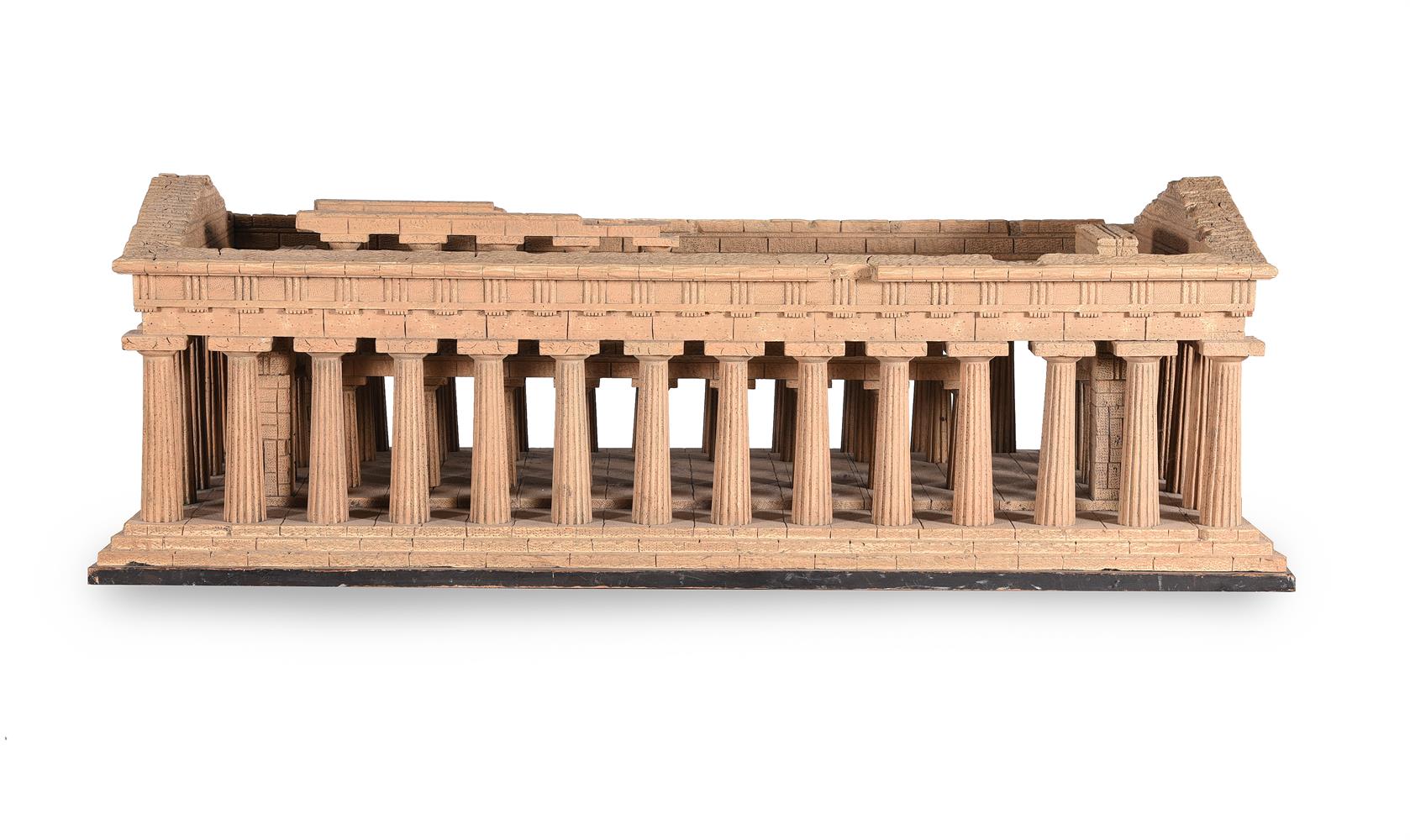 A CARVED 'GRAND TOUR' WOOD MODEL OF THE TEMPLE OF HERA AT PAESTUM, AFTER DOMENICO PADIGLIONE
