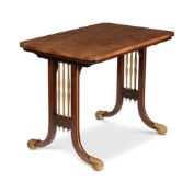 Y A GEORGE IV ROSEWOOD AND GILTWOOD LIBRARY TABLE, ATTRIBUTED TO GILLOWS, CIRCA 1825