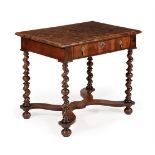 A WILLIAM & MARY OLIVEWOOD OYSTER VENEERED AND ELM SIDE TABLE, CIRCA 1690