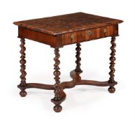 A WILLIAM & MARY OLIVEWOOD OYSTER VENEERED AND ELM SIDE TABLE, CIRCA 1690