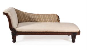 Y A REGENCY ROSEWOOD AND BURR OAK MARQUETRY DAY BED, ATTRIBUTED TO GEORGE BULLOCK