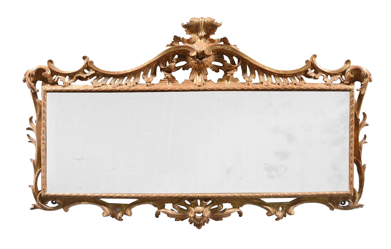 A GEORGE II CARVED GILTWOOD MIRROR, MID 18TH CENTURY