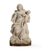A FRENCH MARBLE GROUP OF THE MADONNA AND CHILD, LATE 17TH OR EARLY 18TH CENTURY