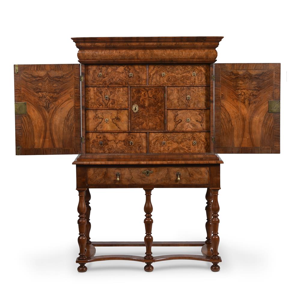 A WILLIAM & MARY BURR WALNUT CABINET ON STAND, THE CABINET CIRCA 1690 - Image 2 of 8