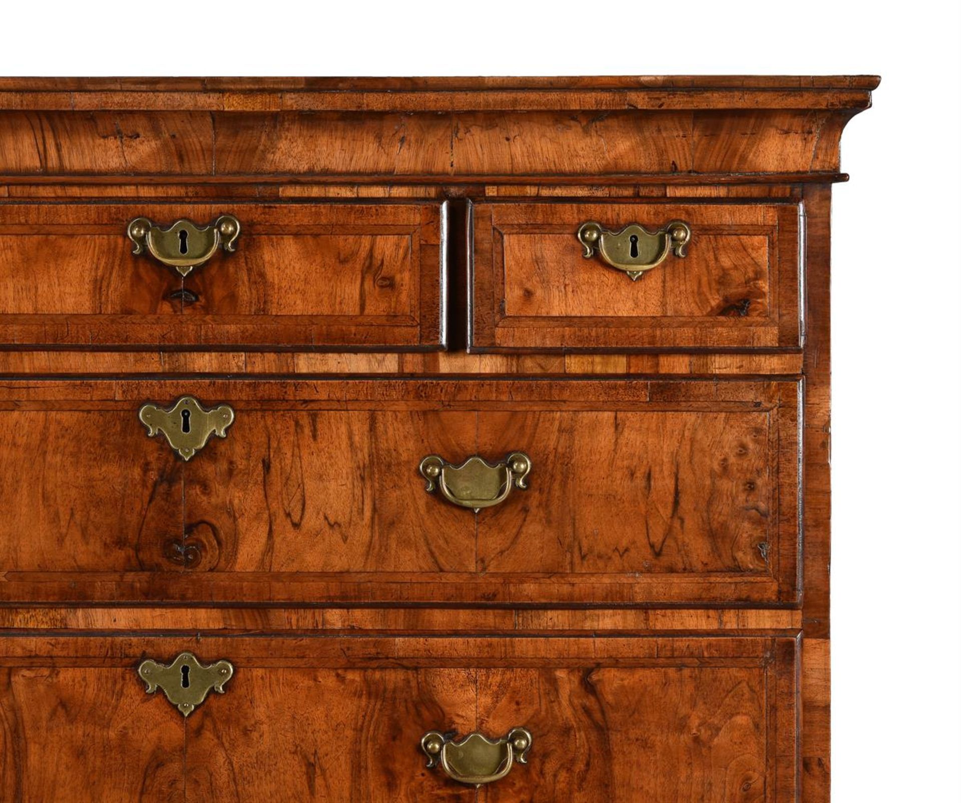 A GEORGE II WALNUT CHEST ON CHEST, CIRCA 1735 - Image 3 of 4