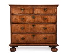 A WILLIAM & MARY BURR AND FIGURED WALNUT CHEST OF DRAWERS, CIRCA 1690