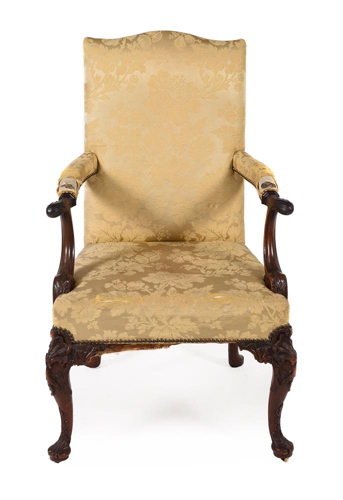 A GEORGE II CARVED WALNUT OPEN ARMCHAIR, CIRCA 1740 - Image 3 of 6