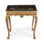 A GEORGE I GILT GESSO AND LACQUER SIDE TABLE, IN THE MANNER OF JAMES MOORE, CIRCA 1720