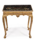 A GEORGE I GILT GESSO AND LACQUER SIDE TABLE, IN THE MANNER OF JAMES MOORE, CIRCA 1720
