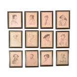 AFTER HANS HOLBEIN THE YOUNGER; TWENTY FRAMED 'IMITATIONS OF ORIGINAL DRAWINGS BY HANS HOLBEIN'