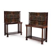 Y A PAIR OF GEORGE IV MAHOGANY OPEN BOOKCASES, CIRCA 1825