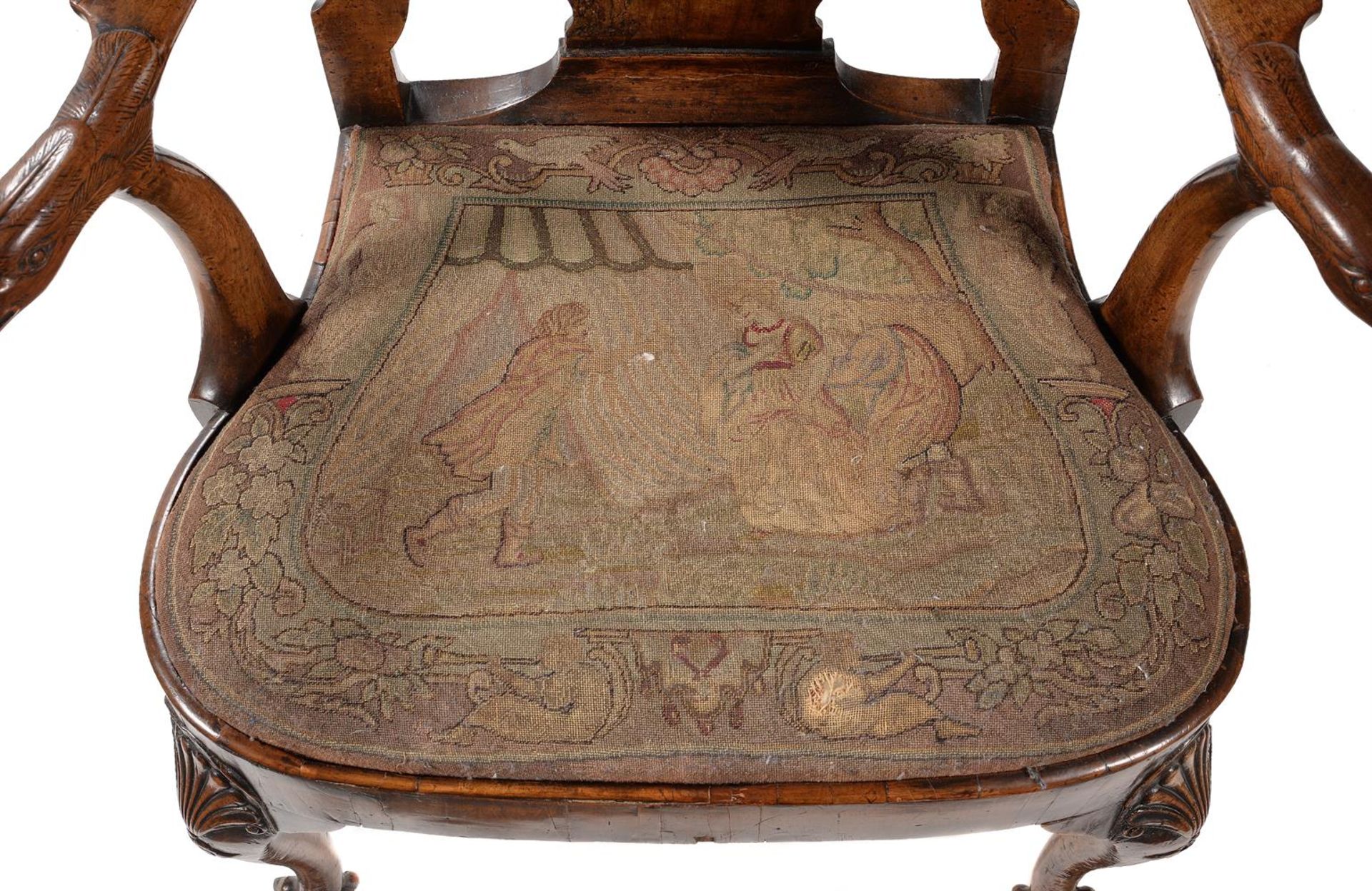 A GEORGE II WALNUT OPEN ARMCHAIR, IN THE MANNER OF GILES GRENDEY, CIRCA 1735 - Image 5 of 7