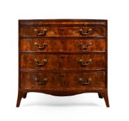 A GEORGE III MAHOGANY BOWFRONT CHEST OF DRAWERS, CIRCA 1790