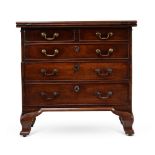 A GEORGE II MAHOGANY MECHANICAL BACHELOR'S CHEST OF DRAWERS, IN THE MANNER OF POTTER & KELSEY