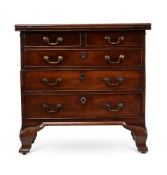 A GEORGE II MAHOGANY MECHANICAL BACHELOR'S CHEST OF DRAWERS, IN THE MANNER OF POTTER & KELSEY