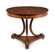 A MAHOGANY AND GILT METAL MOUNTED CIRCULAR CENTRE TABLE, SECOND QUARTER 19TH CENTURY