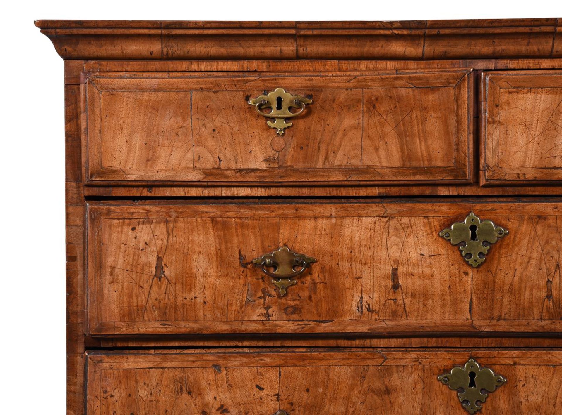 A WILLIAM & MARY BURR AND FIGURED WALNUT CHEST OF DRAWERS, CIRCA 1690 - Image 4 of 4