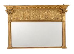 A GILTWOOD AND GESSO WALL MIRROR, IN NEOCLASSICAL STYLE, 19TH CENTURY