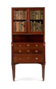 A SWEDISH MAHOGANY AND GILT METAL MOUNTED BOOKCASE ON CHEST FIRST HALF 19TH CENTURY