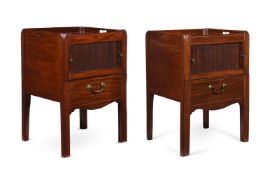 A PAIR OF GEORGE III MAHOGANY NIGHT COMMODES, CIRCA 1780 AND LATER