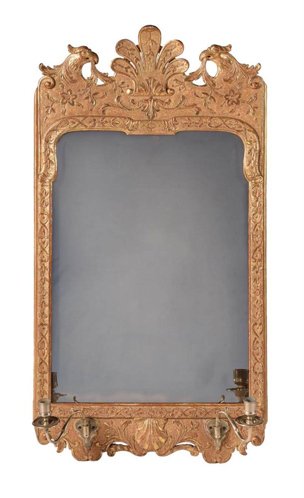 A GEORGE I GILT GESSO GIRANDOLE WALL MIRROR, IN THE MANNER OF JOHN BELCHIER, CIRCA 1720