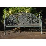 A CAST IRON GARDEN BENCH IN COALBROOKDALE STYLE 'MEDALLION' PATTERN, 20TH CENTURY