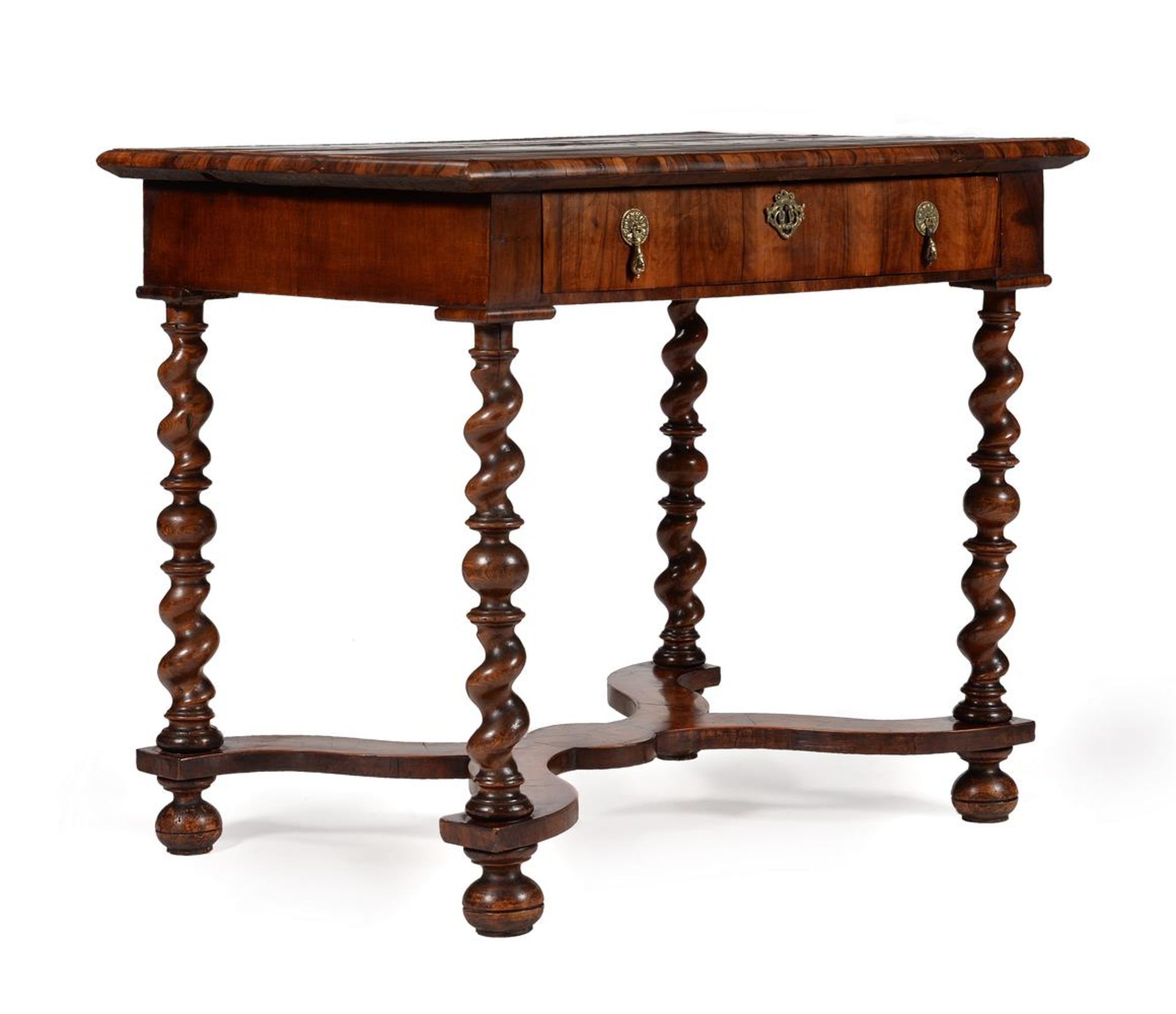 A WILLIAM & MARY OLIVEWOOD OYSTER VENEERED AND ELM SIDE TABLE, CIRCA 1690 - Image 5 of 6