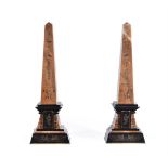 A PAIR OF FRENCH MARBLE OBELISKS, IN EGYPTIAN REVIVAL TASTE, 19TH CENTURY