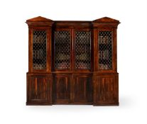 Y A GEORGE IV ROSEWOOD LIBRARY BOOKCASE, CIRCA 1830