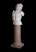 A CARVED MARBLE PART FIGURE OF THE SEER AND PRIEST LAOCOÖN, AFTER THE ANTIQUE, LATE 19TH CENTURY