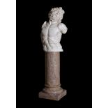 A CARVED MARBLE PART FIGURE OF THE SEER AND PRIEST LAOCOÖN, AFTER THE ANTIQUE, LATE 19TH CENTURY