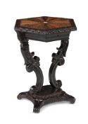 Y A SINHALESE EBONY AND SPECIMEN MARQUETRY OCCASIONAL TABLE, AFTER DESIGNS BY THOMAS KING